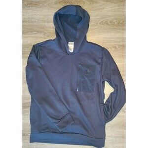Adidas Hoodie Mens Medium Black Pullover Sweatshirt Zip Chest Pocket Athletic